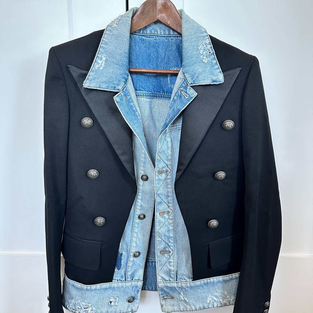 Balmain Blazer with built in Denim Jacket